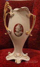 Vaso anfora vintage anni 60 ceramica bianca 