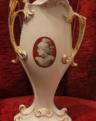 Vaso anfora vintage anni 60 ceramica bianca 