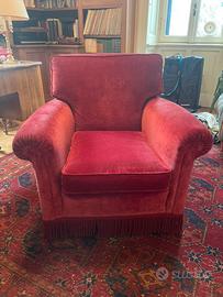 Comodissima poltrona velluto bordeaux