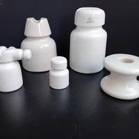 Isolatori elettrici vintage in ceramica bianca 5pz