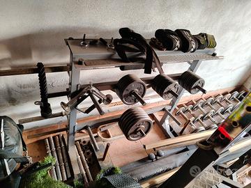 rack per dischi e bilancieri