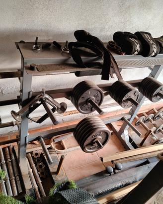 rack per dischi e bilancieri