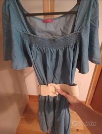 Vestito jeans con cintura