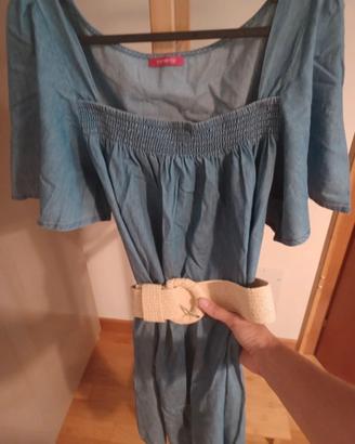 Vestito jeans con cintura