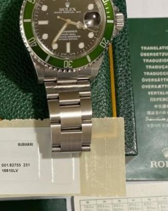 Rolex submariner 16610lv(ghiera verde) 2004