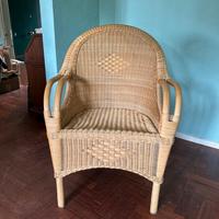 Poltrona vintage in rattan