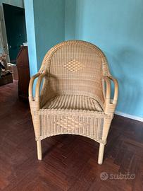 Poltrona vintage in rattan