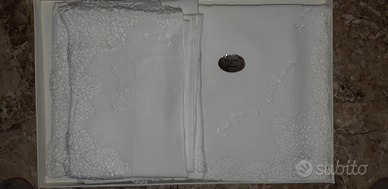 Lenzuolo matrim puro lino ricamato a mano Corredo