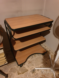 Tavolino computer stampante con ruote come nuovo