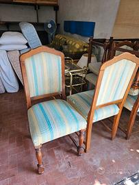 sedie vintage in tessuto imbottite (set 6)
