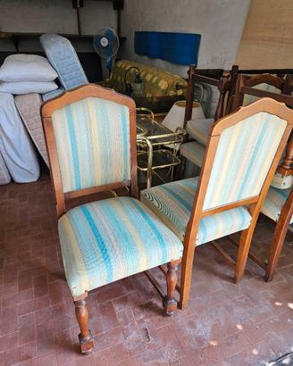 sedie vintage in tessuto imbottite (set 6)