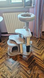 Torre per gatti con cuccia, tiragraffi e palline 