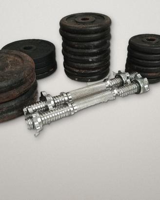 Pesi in ghisa + 2 manubri regolabili – 50 kg