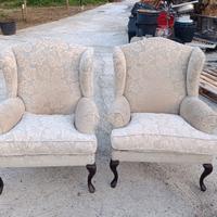 Coppia di Eleganti poltrone Bergère Vintage