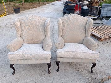 Coppia di Eleganti poltrone Bergère Vintage