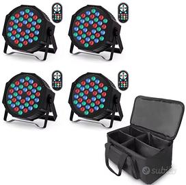 Set 4 Par led RGB 75W  con borsa di trasporto DMX