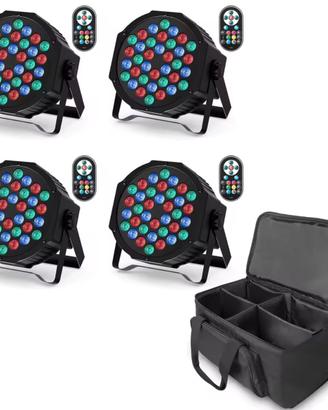 Set 4 Par led RGB 75W  con borsa di trasporto DMX