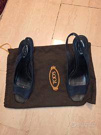 sandalo elegante camoscio blu