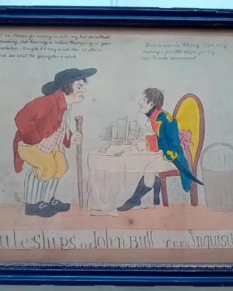 Rara Incisione Antica Caricatura Napoleone (1803)