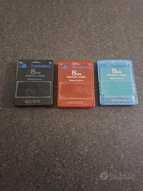 N.3 Memory Card Originali PlayStation 2