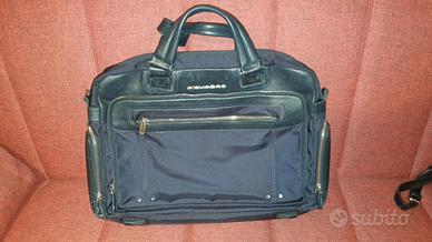 Borsa Piquadro blu in Pelle e Tessuto