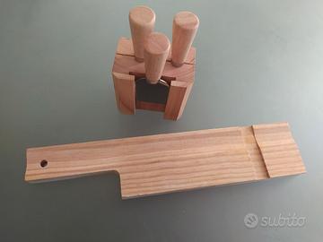 Set ceppo con accessori per formaggio e tagliere