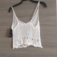 Top uncinetto bianco