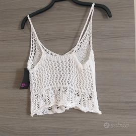Top uncinetto bianco