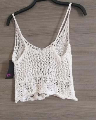 Top uncinetto bianco