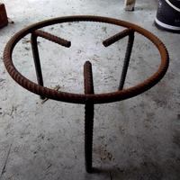 treppiedi circolare ferro pesante h 27 cm, d 40 cm