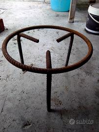 treppiedi circolare ferro pesante h 27 cm, d 40 cm