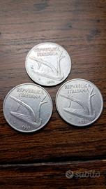 3 monete 10 lire 