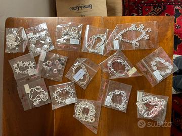 Gioielli bigiotteria bracciali metallo rodiato