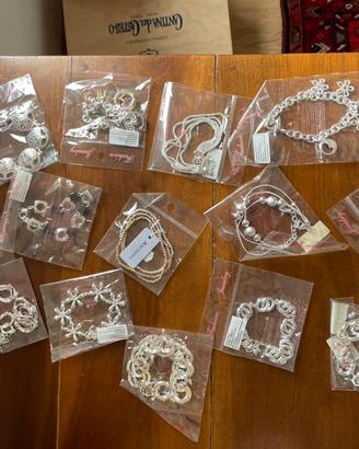 Gioielli bigiotteria bracciali metallo rodiato