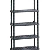 3 Scaffali in plastica nera 5 ripiani