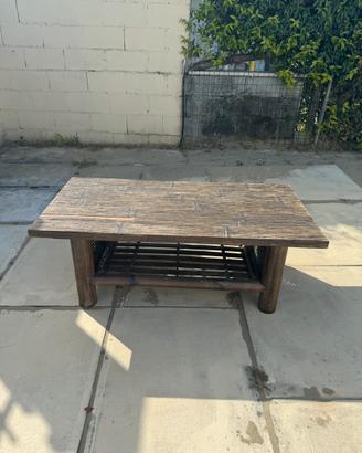Tavolino in bambu e legno