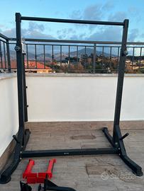 Half rack palestra regolabile + accessori
