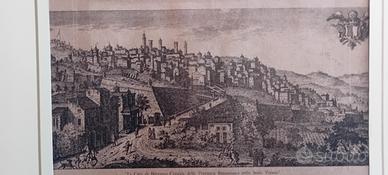 antica stampa veduta di Bergamo rarissima 