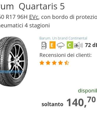 Pneumatici Barum 215/60/17 96H
