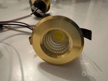 Mini faretti LED sa incasso - ottone - 2 unità