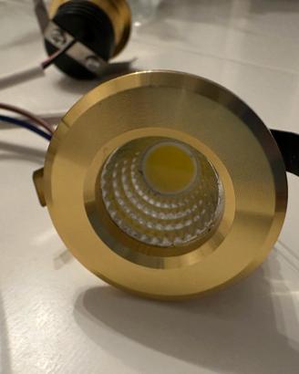 Mini faretti LED sa incasso - ottone - 2 unità