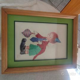 quadretto con clown, vintage