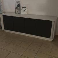 Madia moderna bicolore bianca e nero opaco