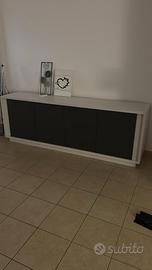 Madia moderna bicolore bianca e nero opaco