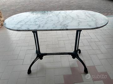 tavolo marmo 60x120 gambe in ghisa