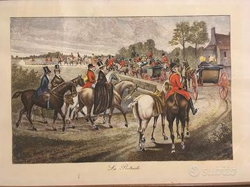 Stampa litografica a colori vintage francese