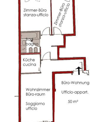 Bolzano, Via dei Combattenti - locale uso ufficio