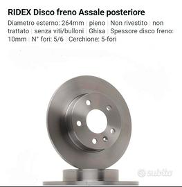 Dischi assale posteriore Ridex