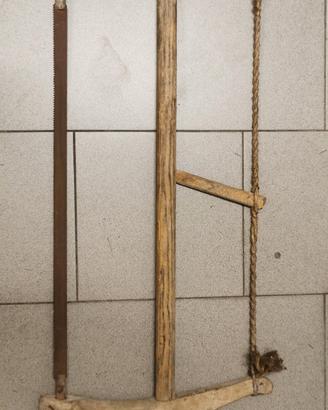 Sega a telaio antica in legno