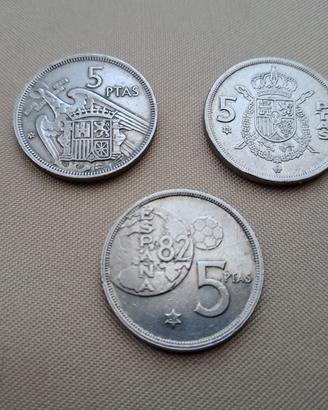 Tris 5 pesetas spagnole